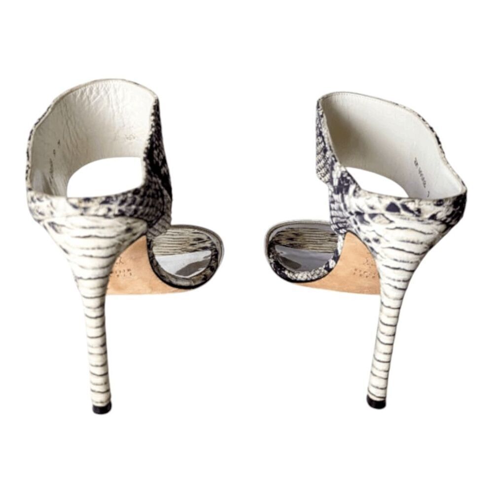 Stuart Weitzman Python Embossed Leather Open Toe … - image 5